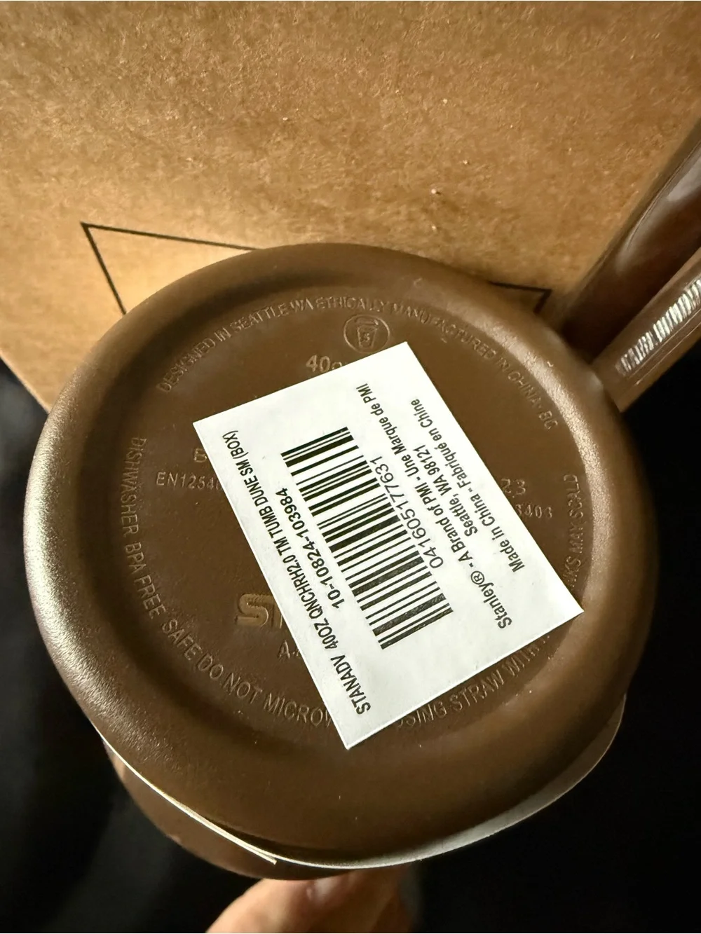 New Stanley 40oz Brown/Gold Laser LEngravedV with Brown Straw - Picture 8 of 8